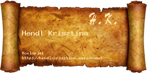 Hendl Krisztina névjegykártya